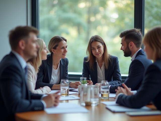 Team of financial advisors in a meeting